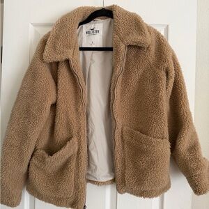 Hollister Women's Cozy Tan Teddy Jacket